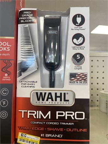 Wahl Trim Pro Corded Trimmer: For Face, Rotary Electric Shaver, All Hair Types