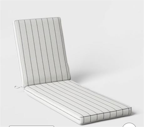 78"x24" Simple Stripe Woven Outdoor Chaise Lounge Cushion Cream/Black - Threshol