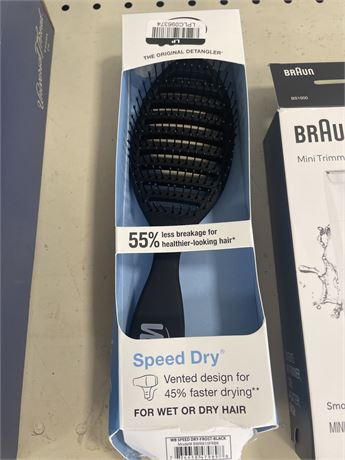 Wet Brush Speed Dry Detangler Hair Brush for Quick Heat Drying Styles - Matte Bl