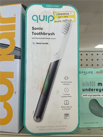 quip Sonic Metal Electric Toothbrush with Timer and Travel Cap - Slate