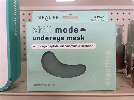 SpaLife Chill Mode Depuffing Undereye Mask - 8ct: Calming, Contains Peptides, Al