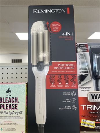 Remington Pro 4-in-1 Adjustable Waver: Ceramic, Electric, Maximum Heat 410, 5 He