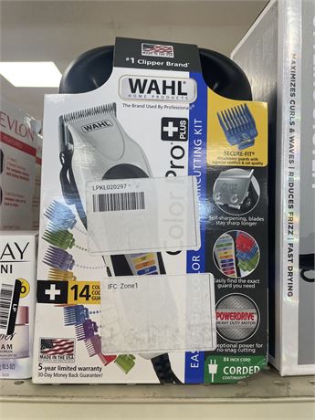 Wahl Color Pro Plus Corded Electric Hair Clipper Set with Color Coded Attachment