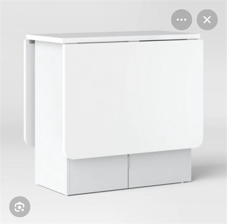 Drop Leaf Dining Table with Storage Shelves White - Room Essentials