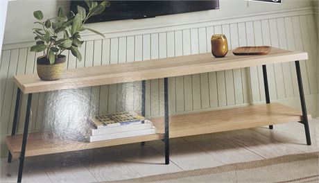 Wood and Metal TV Stand for TVs up to 60" Natural - Room Essentials