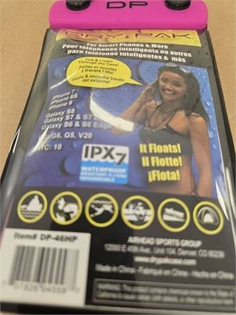 DRY-PAK FLOATING PHONE CASE PINK IPX7 WATERPROOF