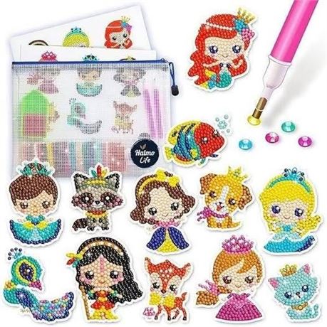 Halmolife 5D Painting Gem Stickers for Kids – Princesses