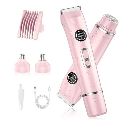 4-in-1 Bikini Trimmer – Dual Head Electric Razor Shaver – IPX7 Waterproof