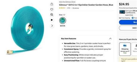 GILMOUR 50' 2-in-1 SPRINKLER-SOAKER HOSE
