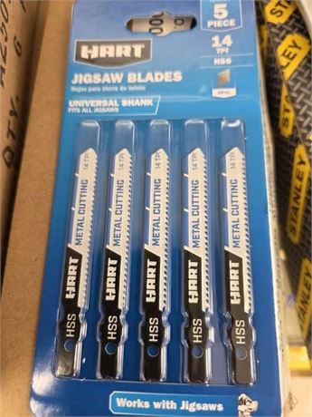 HART 5PC 14 TPI HSS JIGSAW BLADES WITH UNIVERSAL SHANK