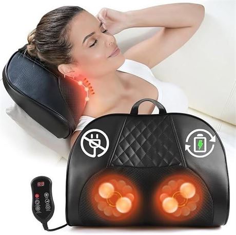 Rechargeable Back and Neck Massager – Deep Tissue Shiatsu Massage with Heat